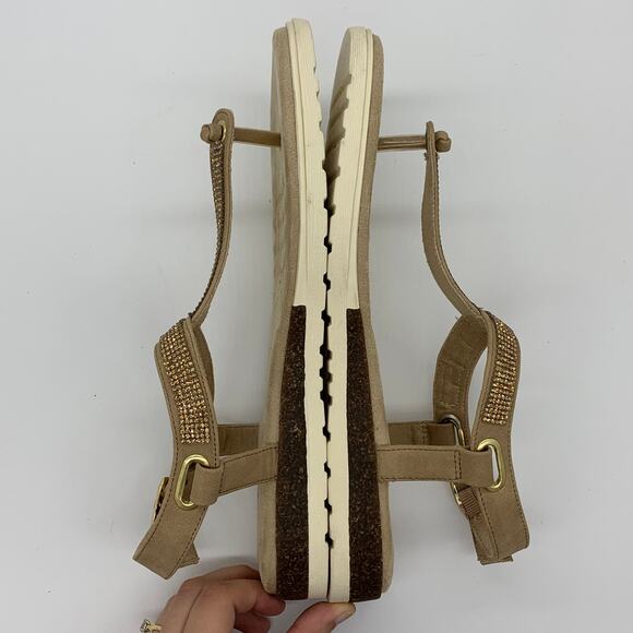 White Mountain Parana Thong Flat Sandals Size 8.5 NIB Tan T-Strap Open Toe - Picture 8 of 11